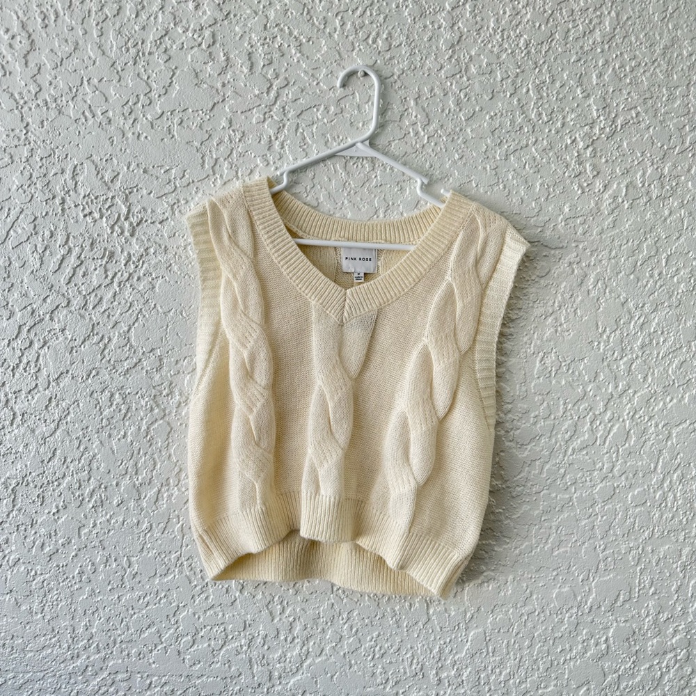 Cream sweater vest